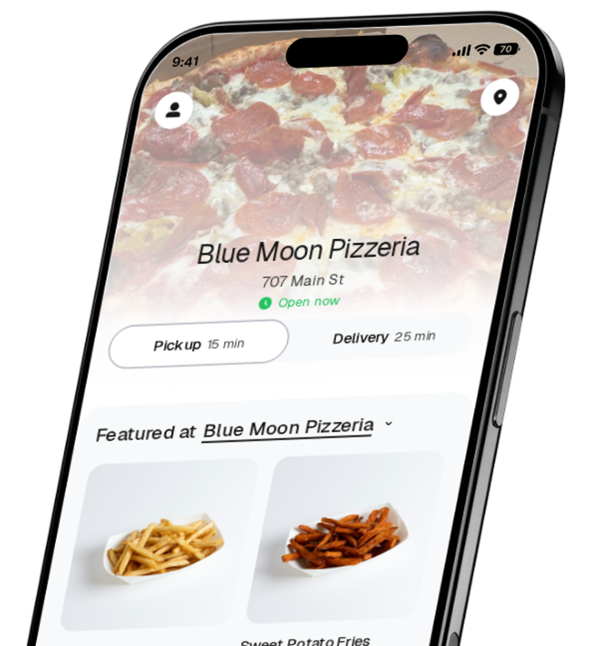 Blue Moon Pizzeria app preview